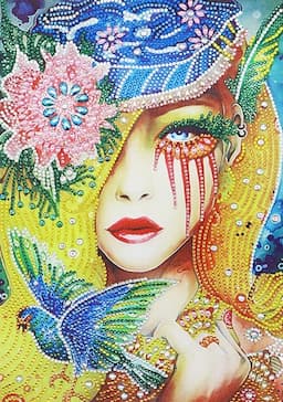 Diamentowa Mozaika Mandala Twarz Ptak 30X40 Haft