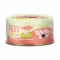 Lucky Lou Extra Food w galarecie, 12 x 70 g - Filet z tuńczyka z krewetkami