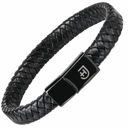 Leather Bracelet - Czarny , M
