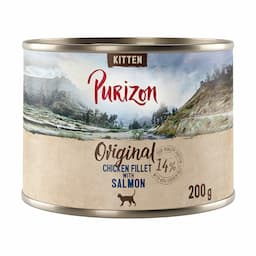 Purizon Kitten, bez zbóż, 6 x 200 g - Filet z kurczaka z łososiem